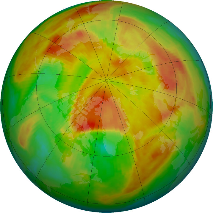 Arctic ozone map for 10 May 1999